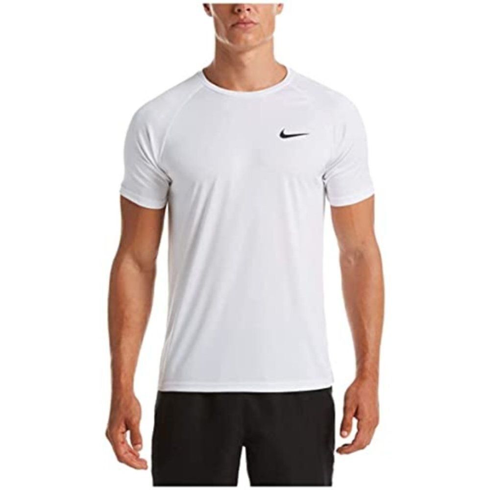 Nike Men's Dri-FIT UPF 40+ Hydro Guard Swim White Tee Shirt Size medium